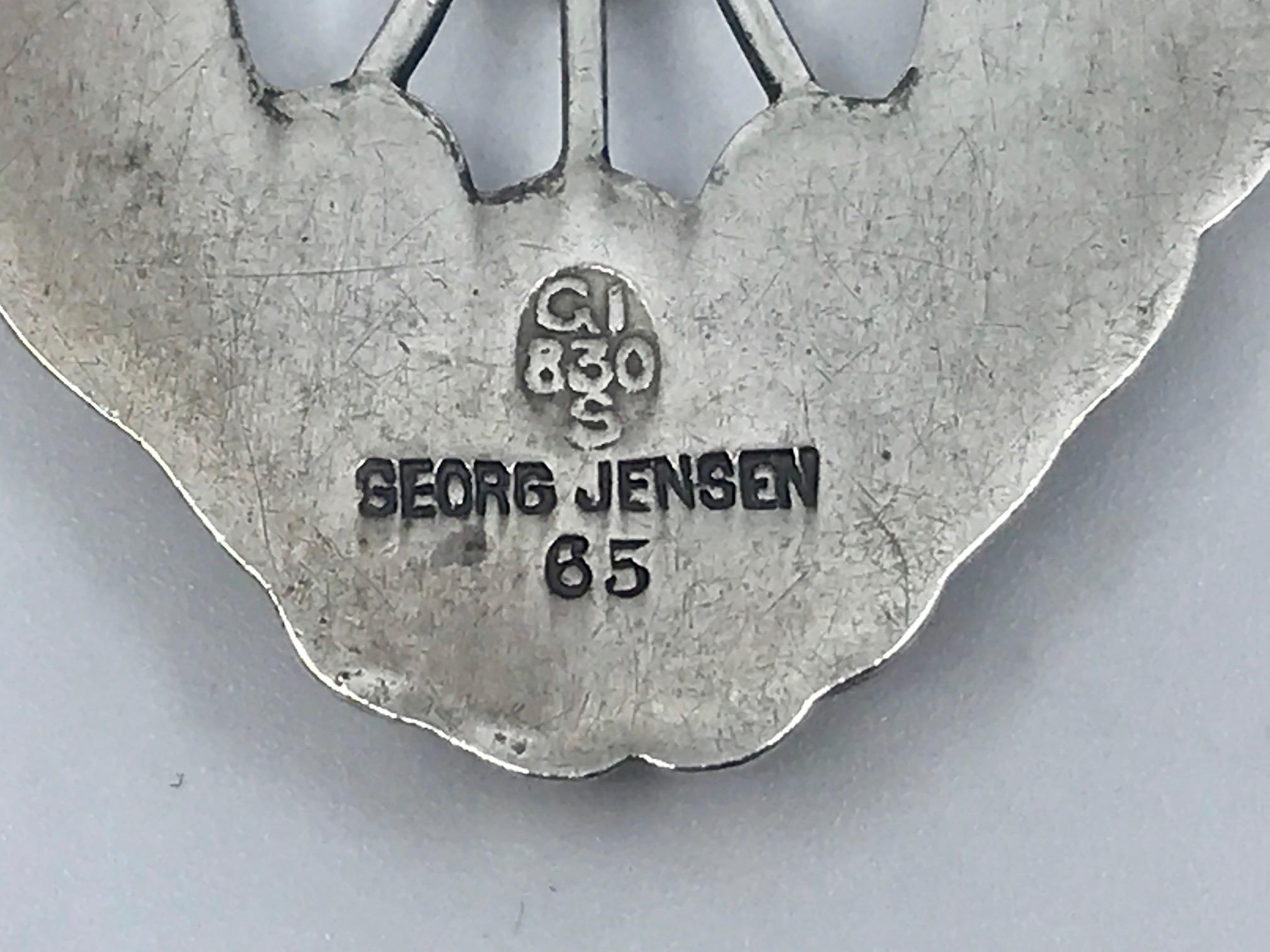 Vintage Georg Jensen Pendant 65 Moonstones For Sale 2