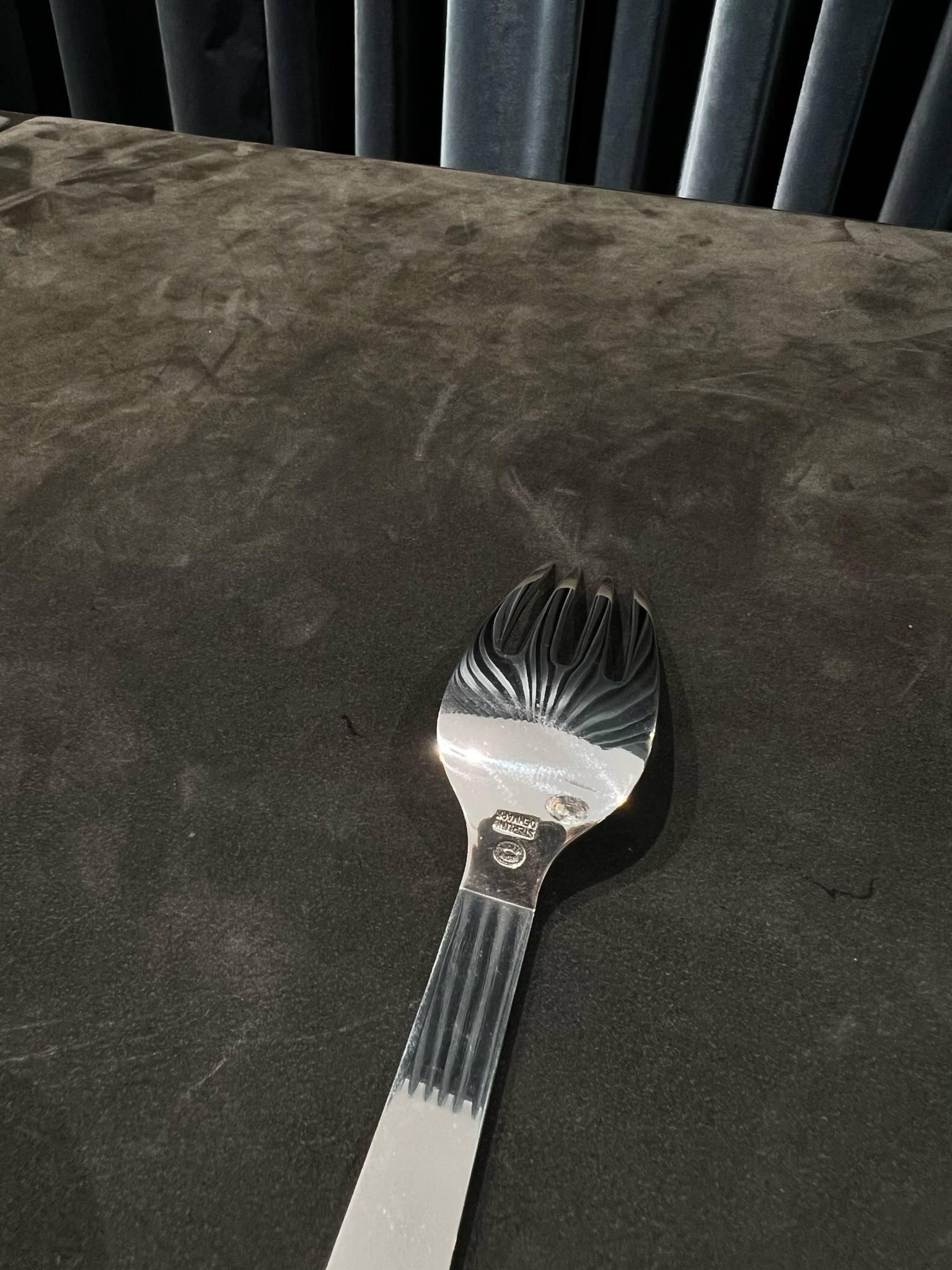 Art déco Fourchette à dîner pyramidale vintage Georg Jensen 012 en vente