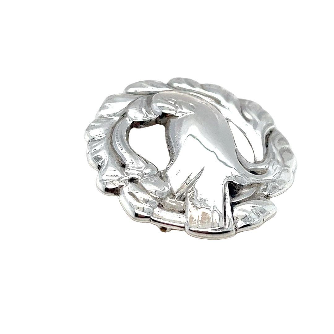 Vintage Georg Jensen Silver Bird Pin #165 For Sale 1