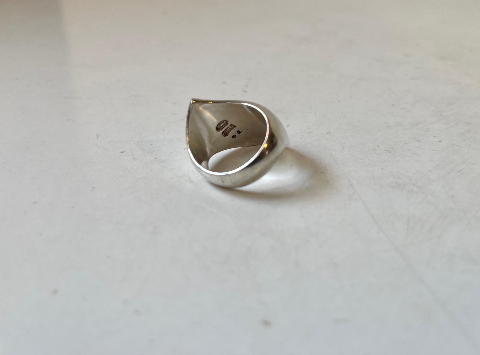 Mid-Century Modern Vintage Georg Jensen Silver Ring No. 91 by Nanna Ditzel For Sale