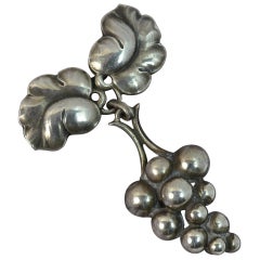 Vintage Georg Jensen Sterling Silver # 217a Moonlight Grapes Brooch