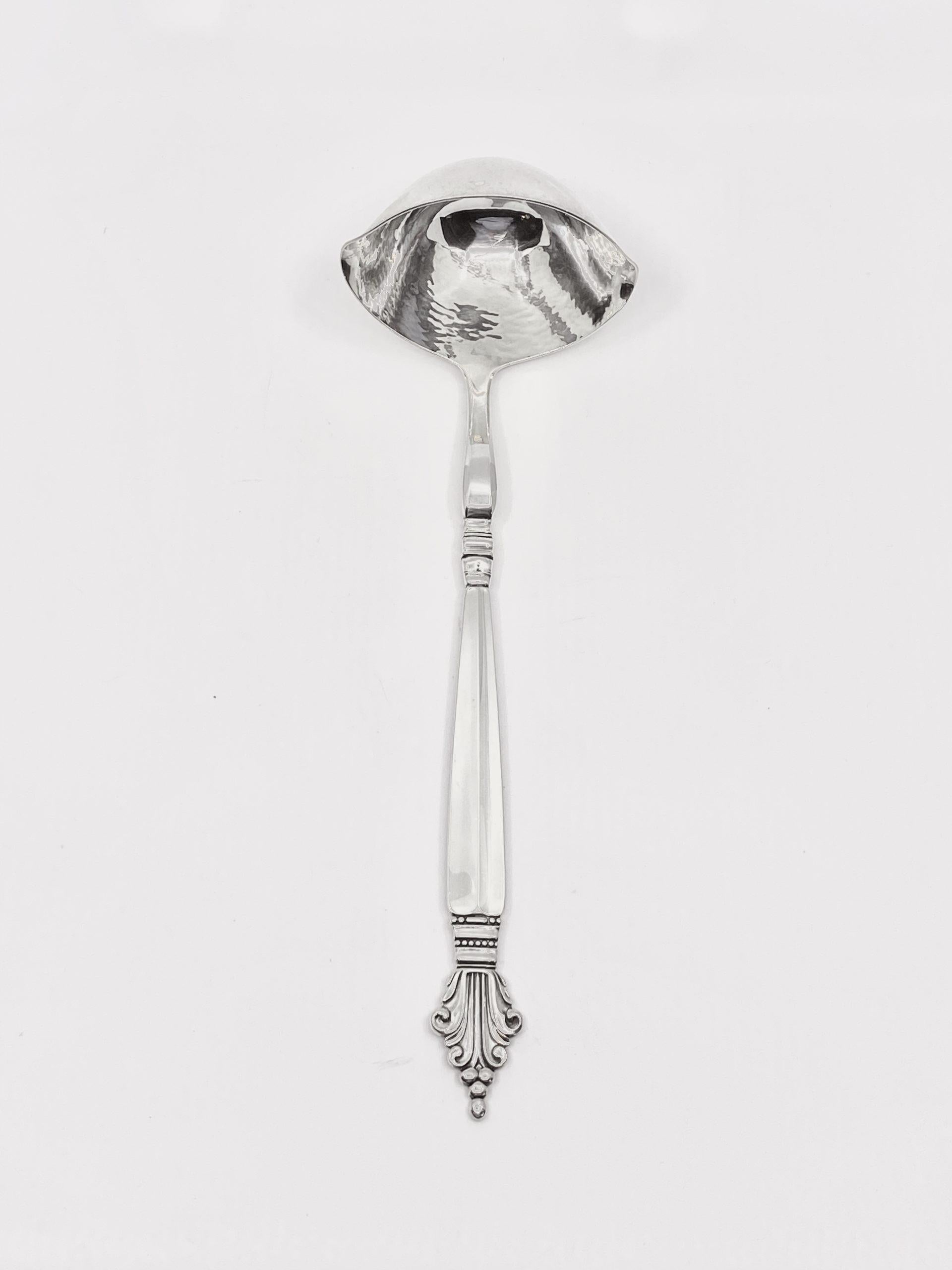 Danish Vintage Georg Jensen Sterling Silver Acanthus Soup/Punch Ladle, Small 152 For Sale