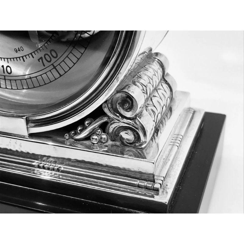 Art Nouveau Vintage Georg Jensen Sterling Silver Barometer 596 For Sale