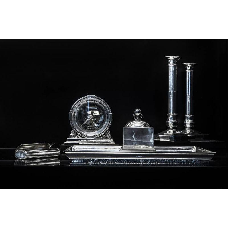 Polished Vintage Georg Jensen Sterling Silver Barometer 596 For Sale