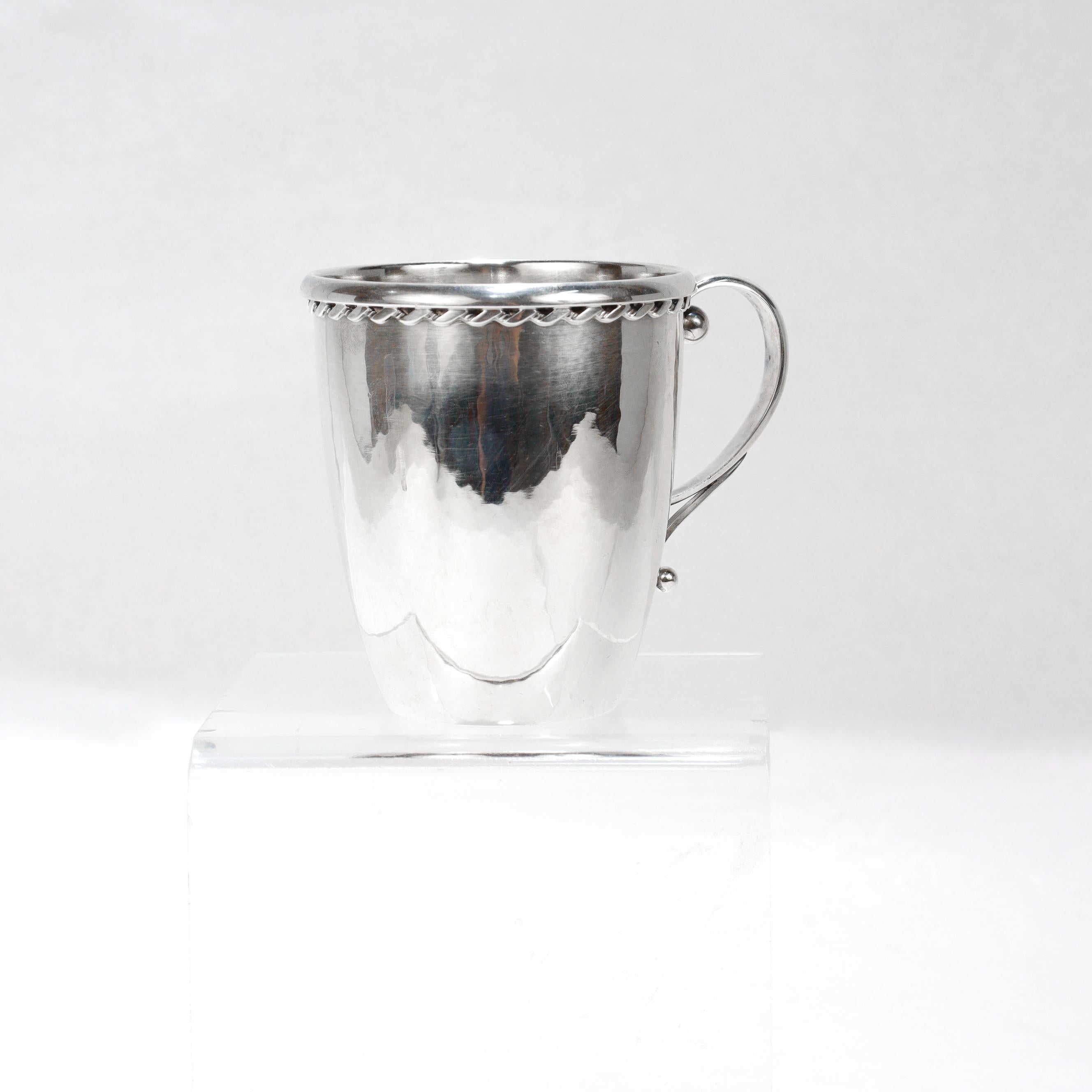 Vintage Georg Jensen Sterling Silber Blossom Child's Cup oder Becher Nr. 452 im Angebot 5