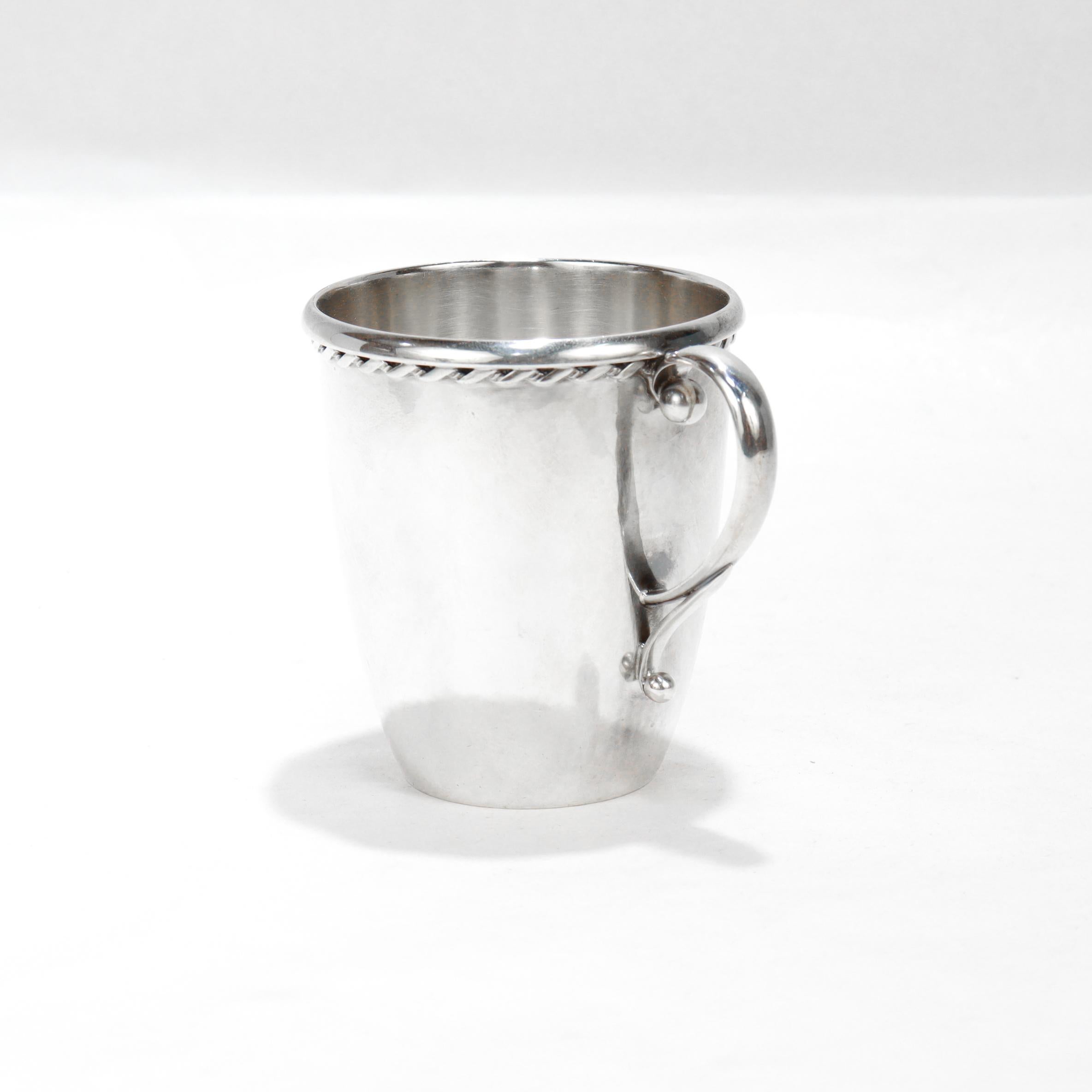 Vintage Georg Jensen Sterling Silber Blossom Child's Cup oder Becher Nr. 452 im Angebot 6