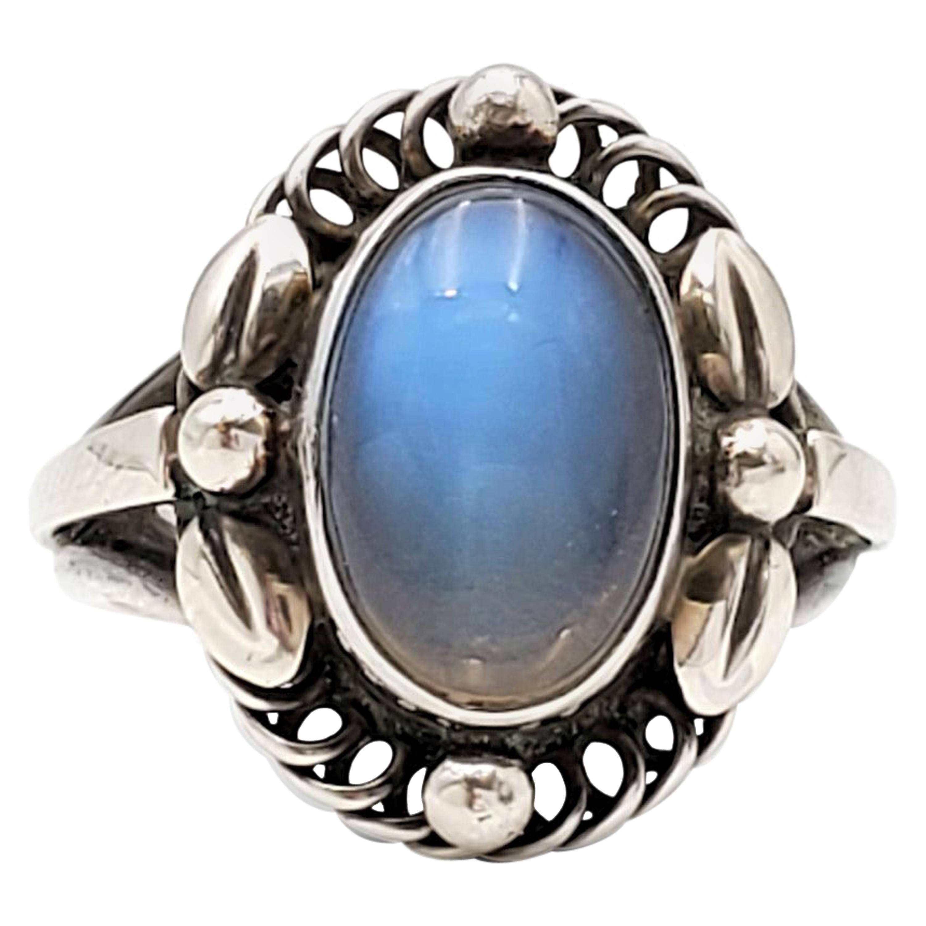 Vintage Georg Jensen Sterling Silver Moonstone Ring, Number 1A