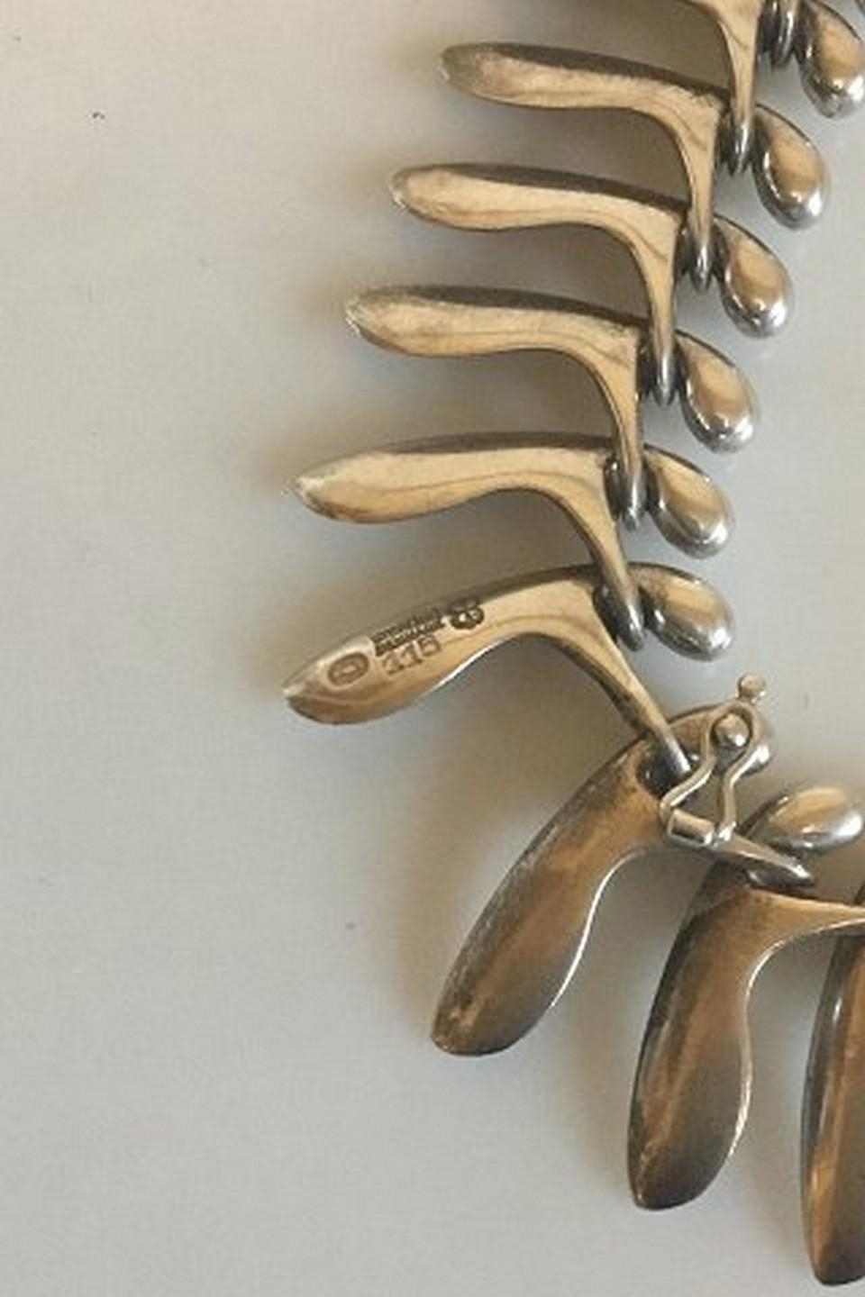 Vintage Georg Jensen Sterling Silver Necklace designed by Bent Gabrielsen no 115  Measures 40cm / 15 3/4