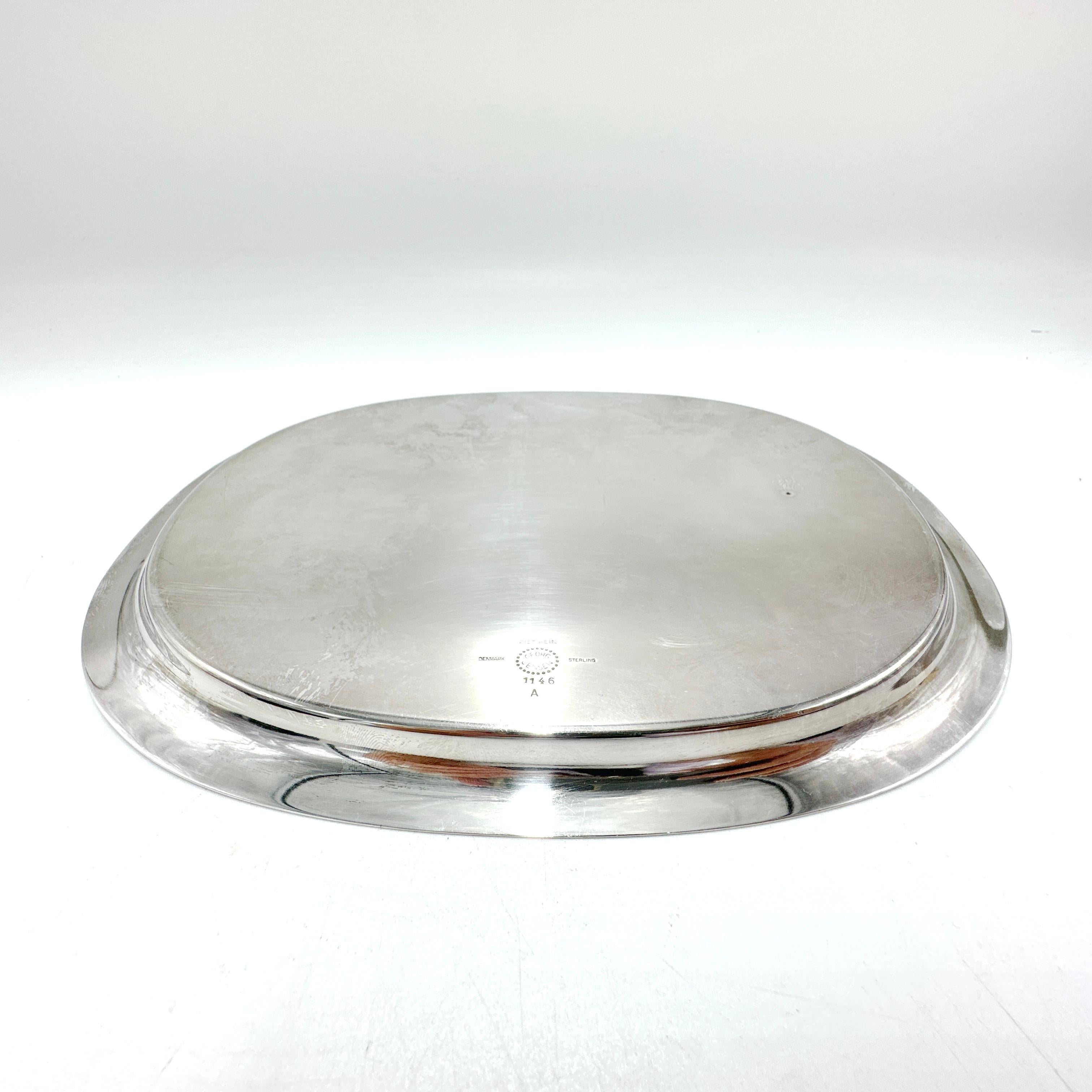 Vintage Georg Jensen Sterling Silber Piet Hein Ellipse Tablett Nr. 1146a (Dänisch) im Angebot