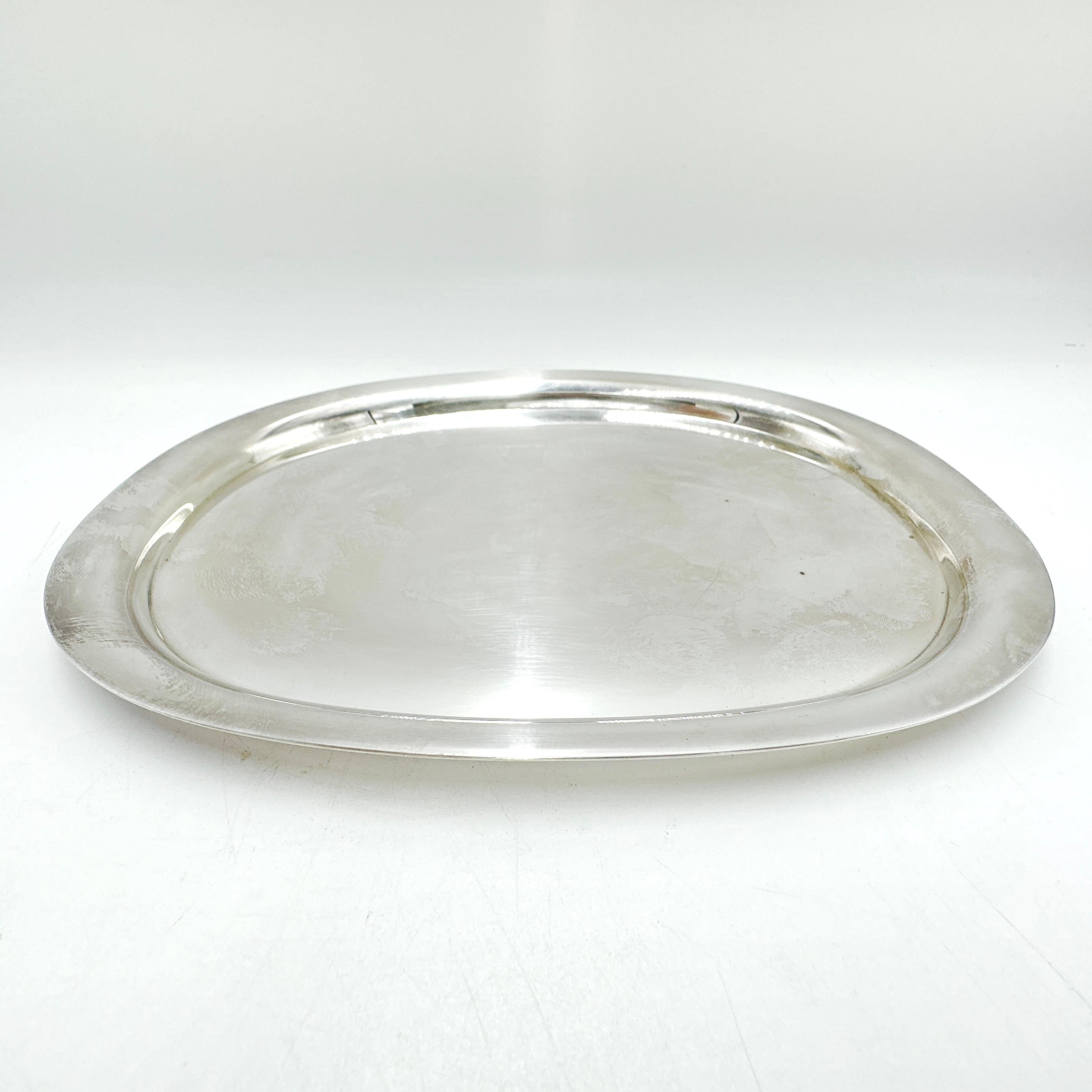 Vintage Georg Jensen Sterling Silber Piet Hein Ellipse Tablett Nr. 1146a im Angebot 1