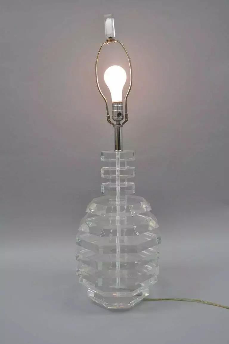 Vintage George Bullio Mid Century Modern Stacked Lucite 
