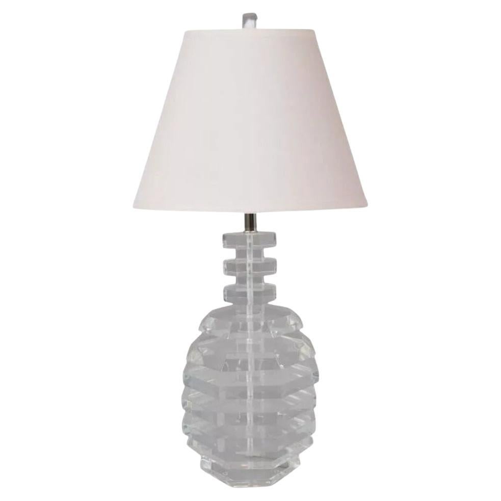 Vintage George Bullio Mid Century Modern Stacked Lucite "Beehive" Table Lamp