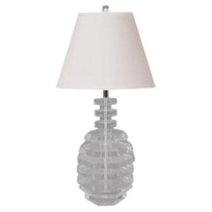 Vintage George Bullio Mid Century Modern Stacked Lucite "Beehive" Table Lamp