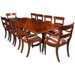 Vintage George III Dining Table by William Tillman & 10 Chairs 20th Century