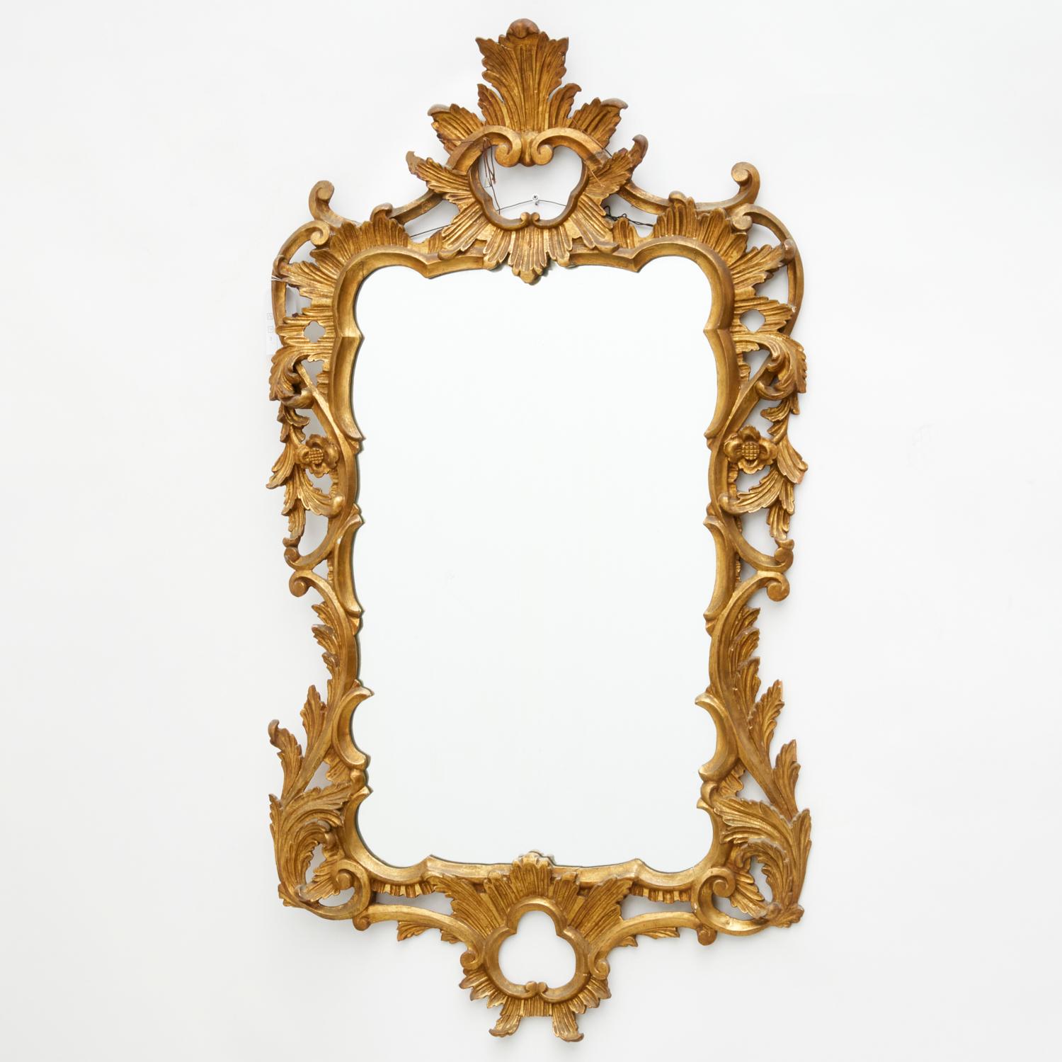 Vintage George III Style Carved Giltwood Wall Mirror For Sale 2