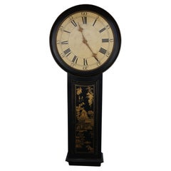 Vintage George III Style Chinoiserie Black Tavern Act of Parliament Wall Clock