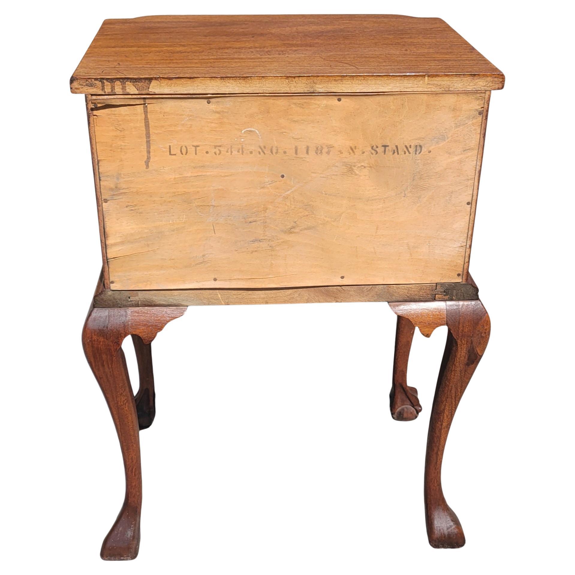 Vintage George III Style Genuine Mahogany Two Drawer Side Table, circa 1940s  For Sale 1