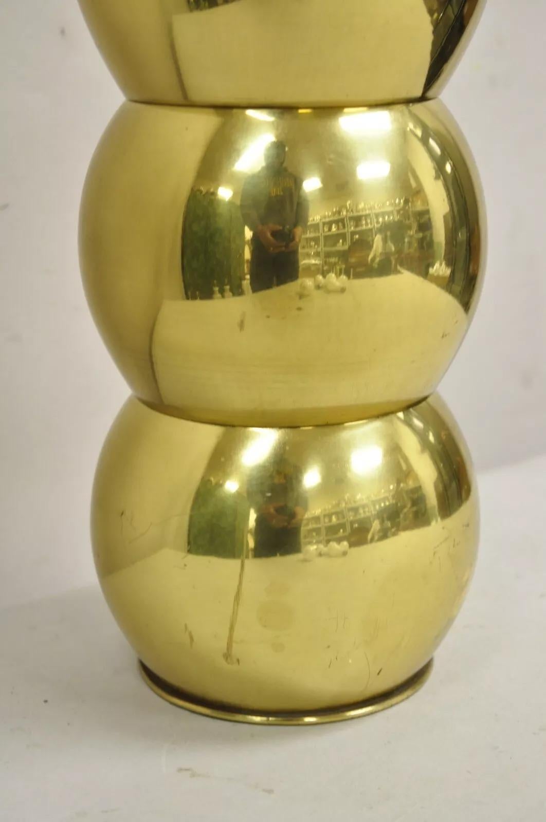 Lámpara de sobremesa vintage George Kovacs de latón apilada, moderna de mediados de siglo siglo XX en venta