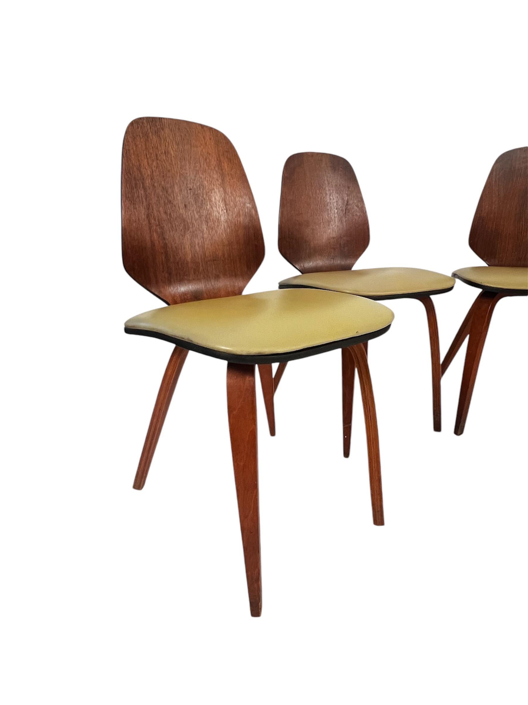 Vintage George Mulhauser Bentwood Dining Chairs for Plycraft In Good Condition For Sale In New York, NY
