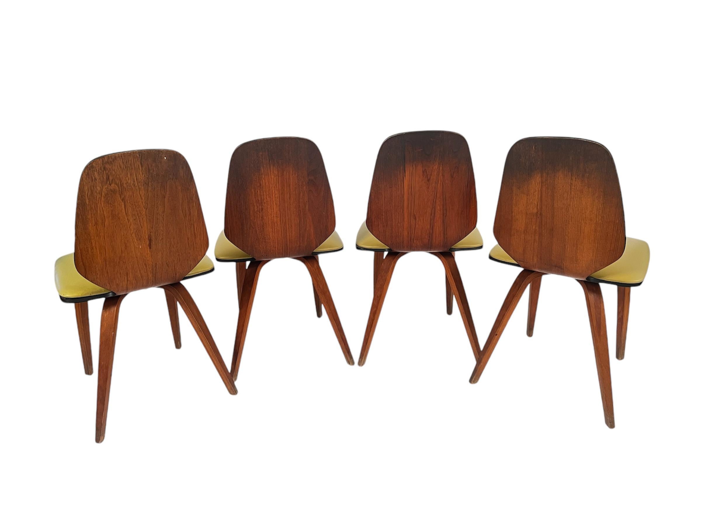 20th Century Vintage George Mulhauser Bentwood Dining Chairs for Plycraft For Sale