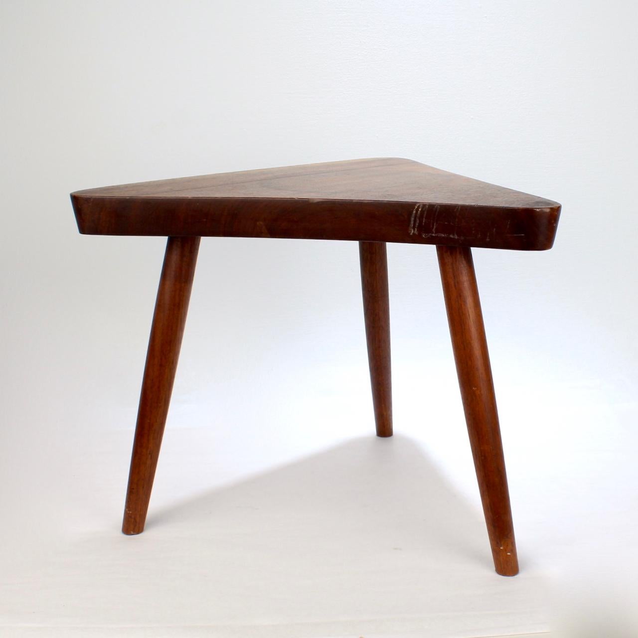 American Vintage George Nakashima Walnut Plank Stool 'or Small Side Table'