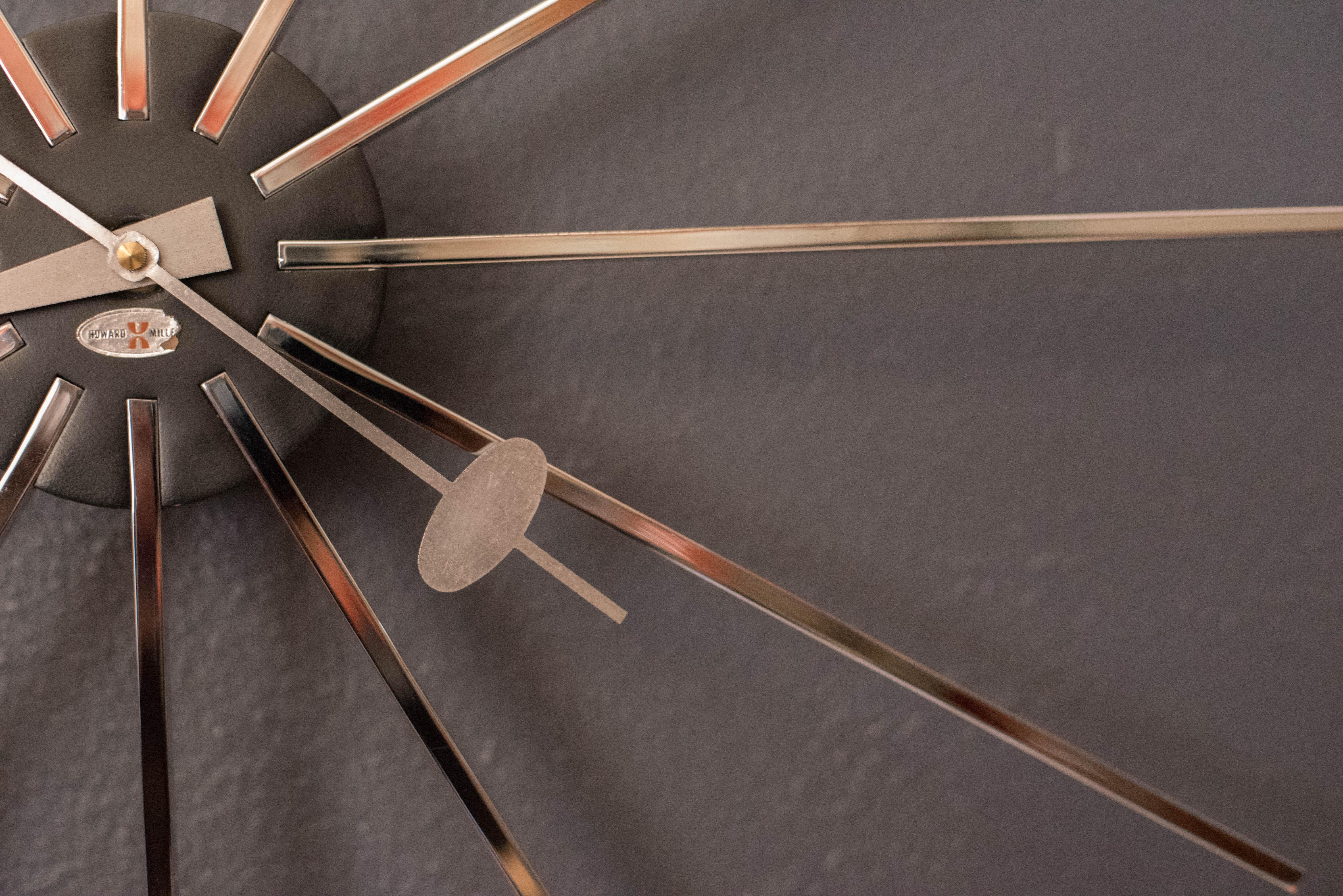 Mid-Century Modern Vintage George Nelson & Associates Metal Spoke Wall Clock for Howard Miller