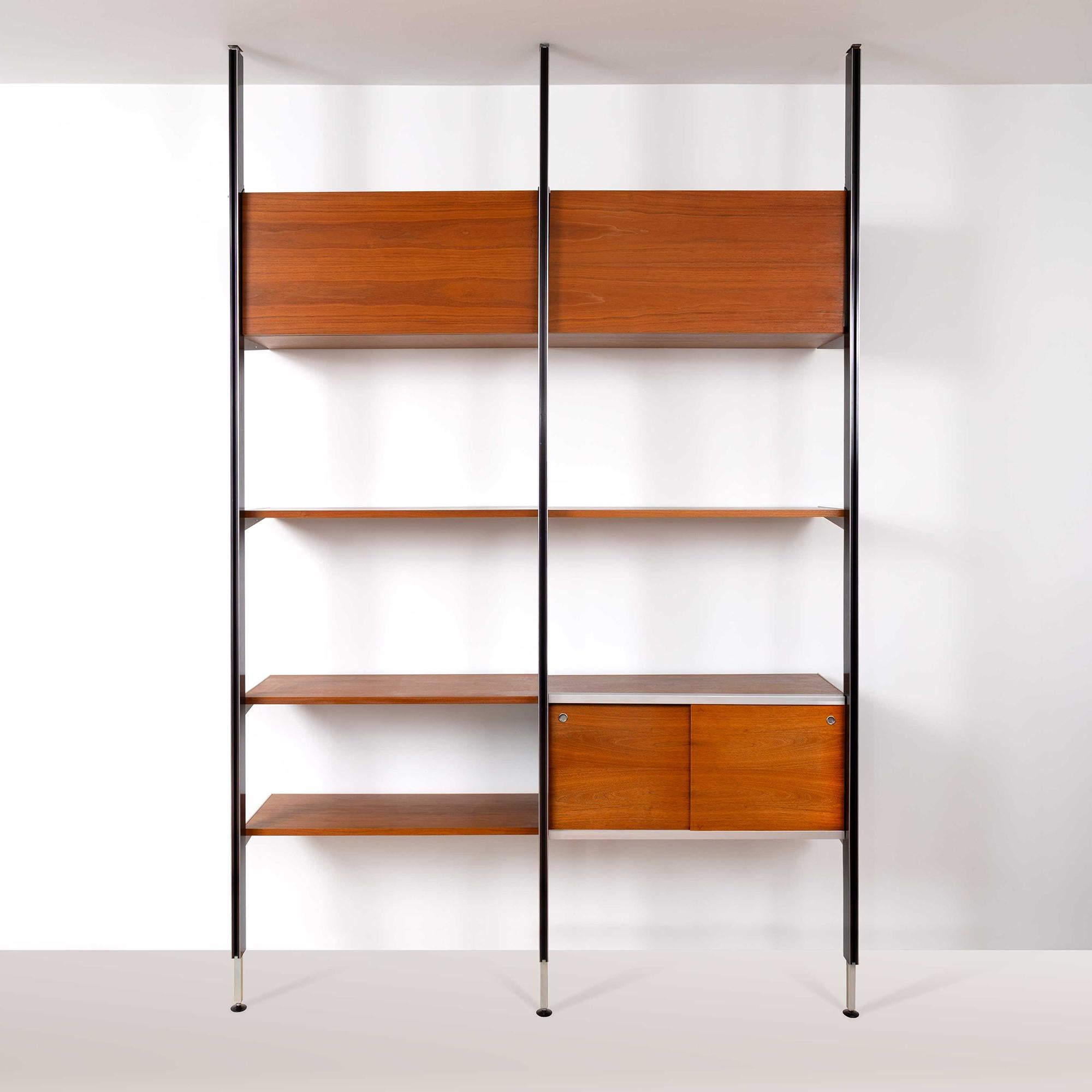 Herman Miller introduced George Nelson’s Comprehensive Storage System (CSS) in 1959 and produced it until 1973. Available in various wood finishes, the CSS could also be customized to fit customers' needs, thanks to its modular units, including