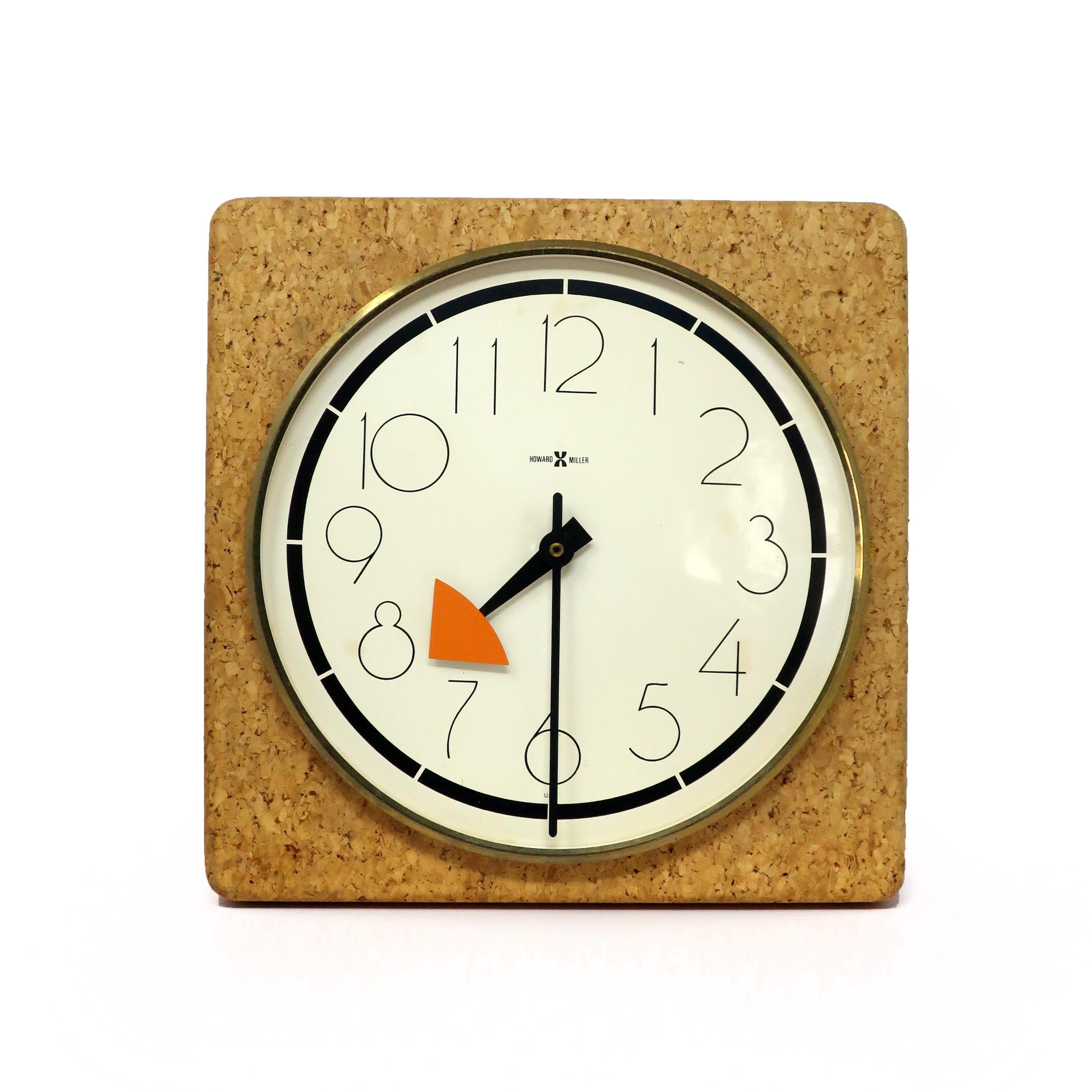 Vintage Nelson for Howard Miller Cork Wall Clock at 1stDibs