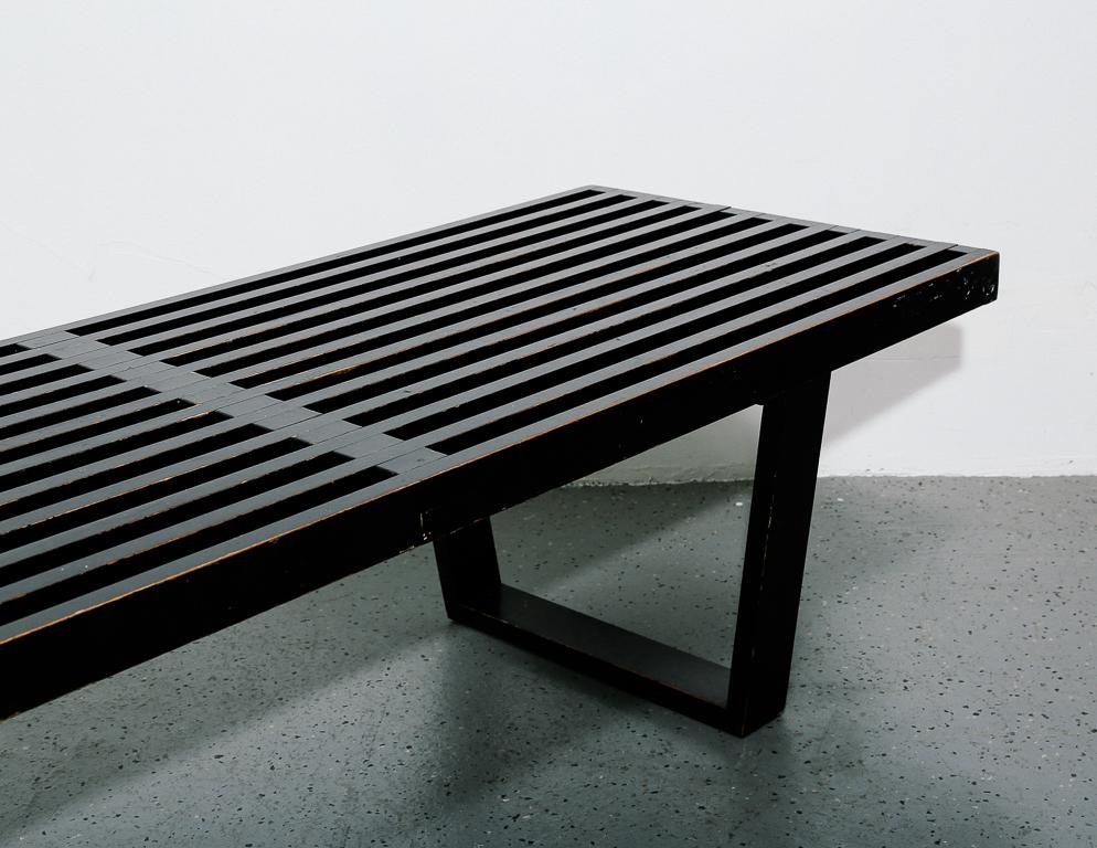 Lacquered Vintage George Nelson Slat Bench for Herman Miller