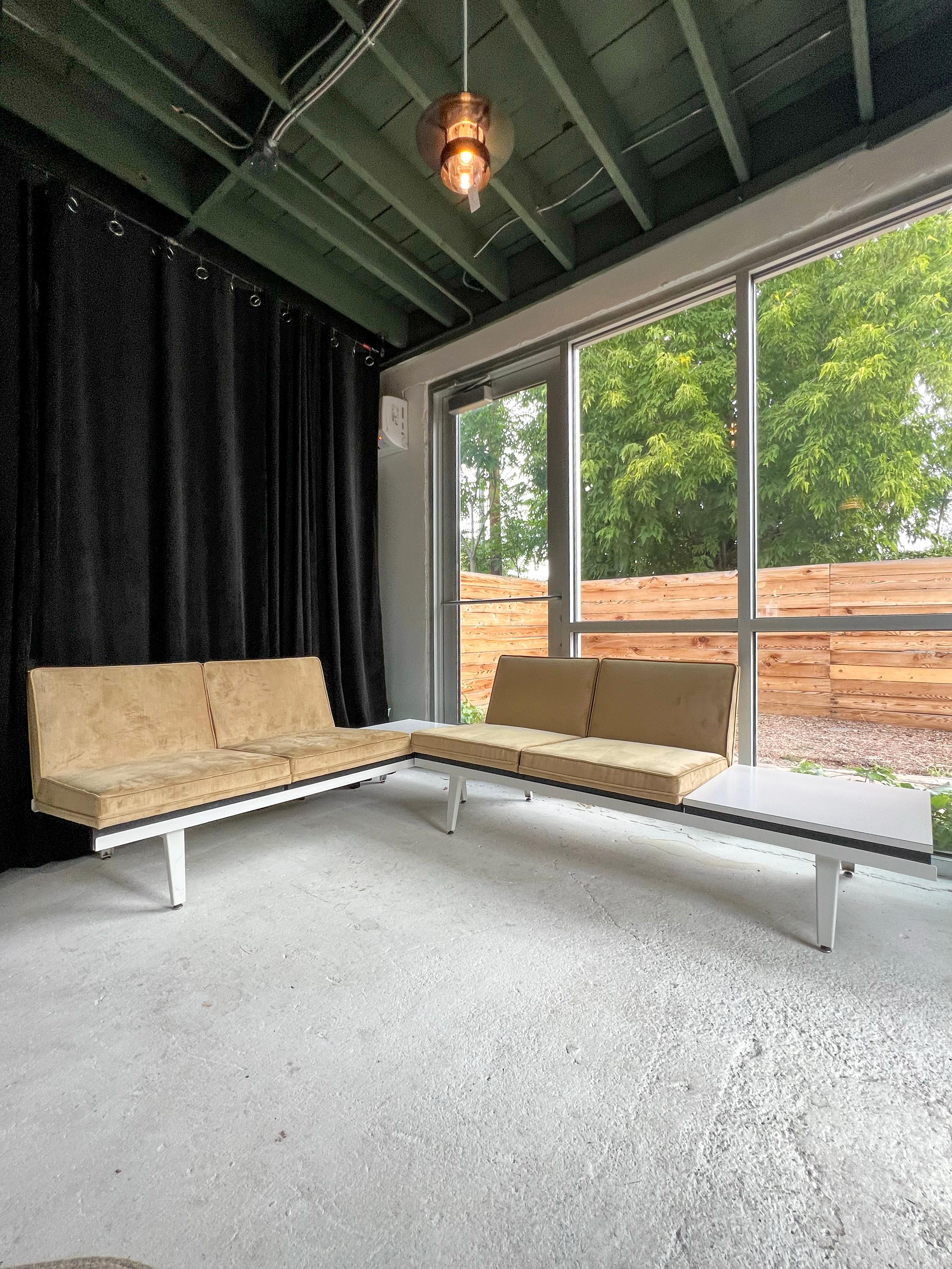 Mid-Century Modern Sofa sectionnel modulaire avec cadre en acier George Nelson pour Herman Miller en vente