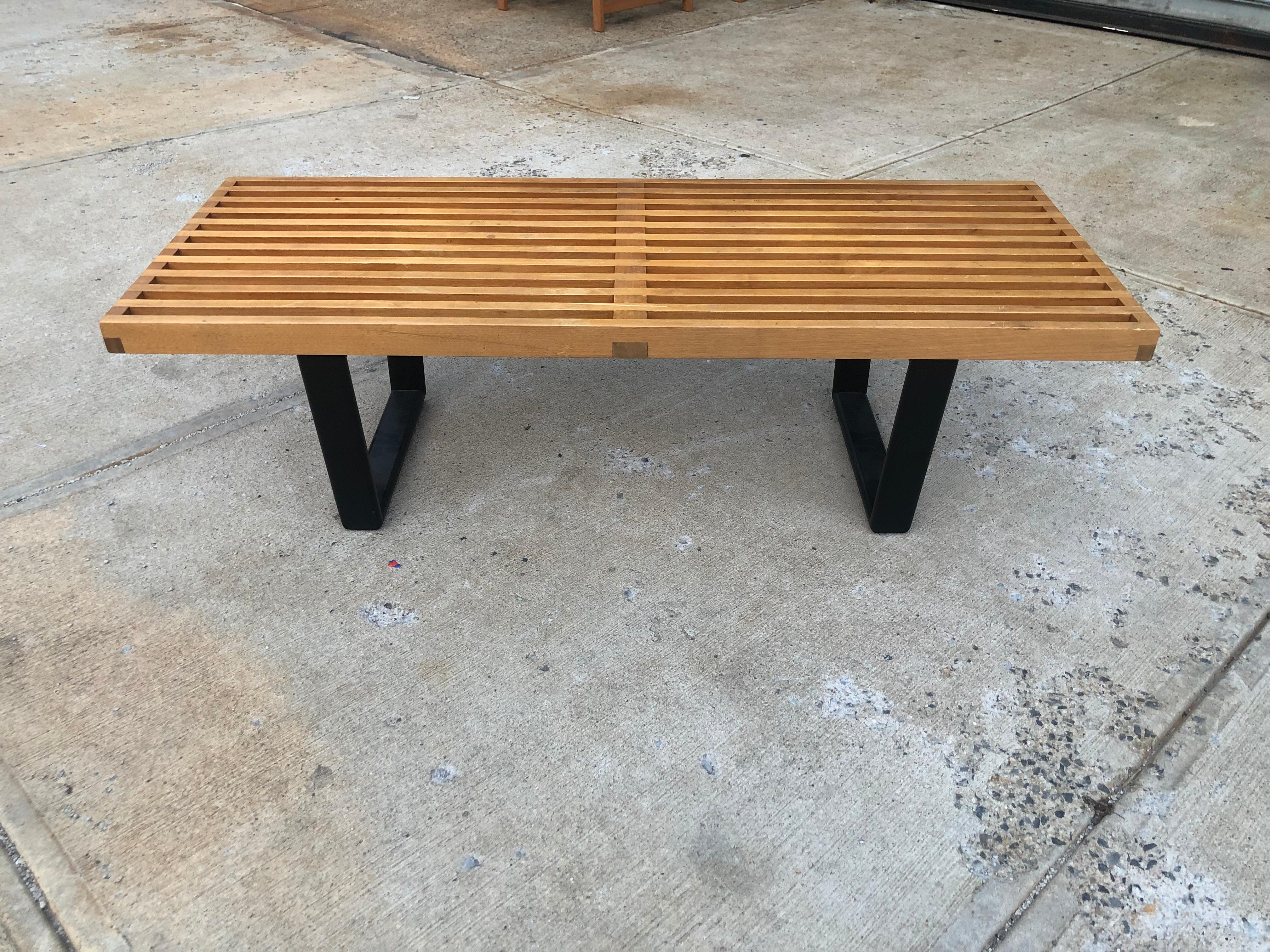Mid-Century Modern Vintage George Nelson Style Slat Bench Coffee Table