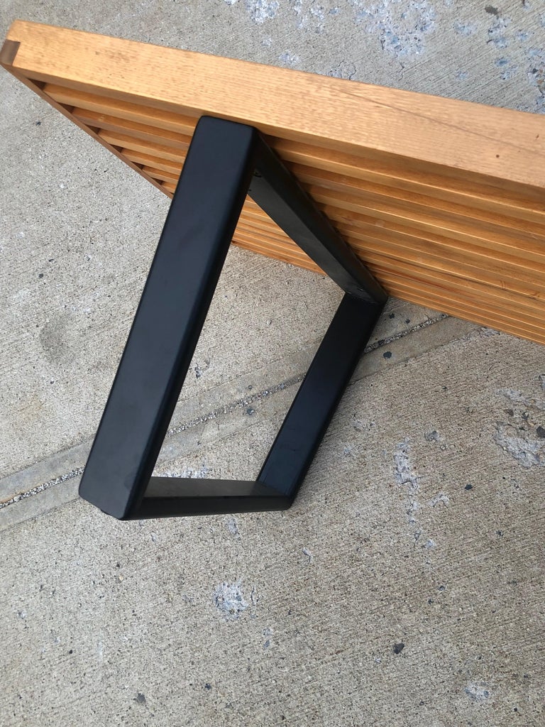 Vintage George Nelson Style Slat Bench Coffee Table For