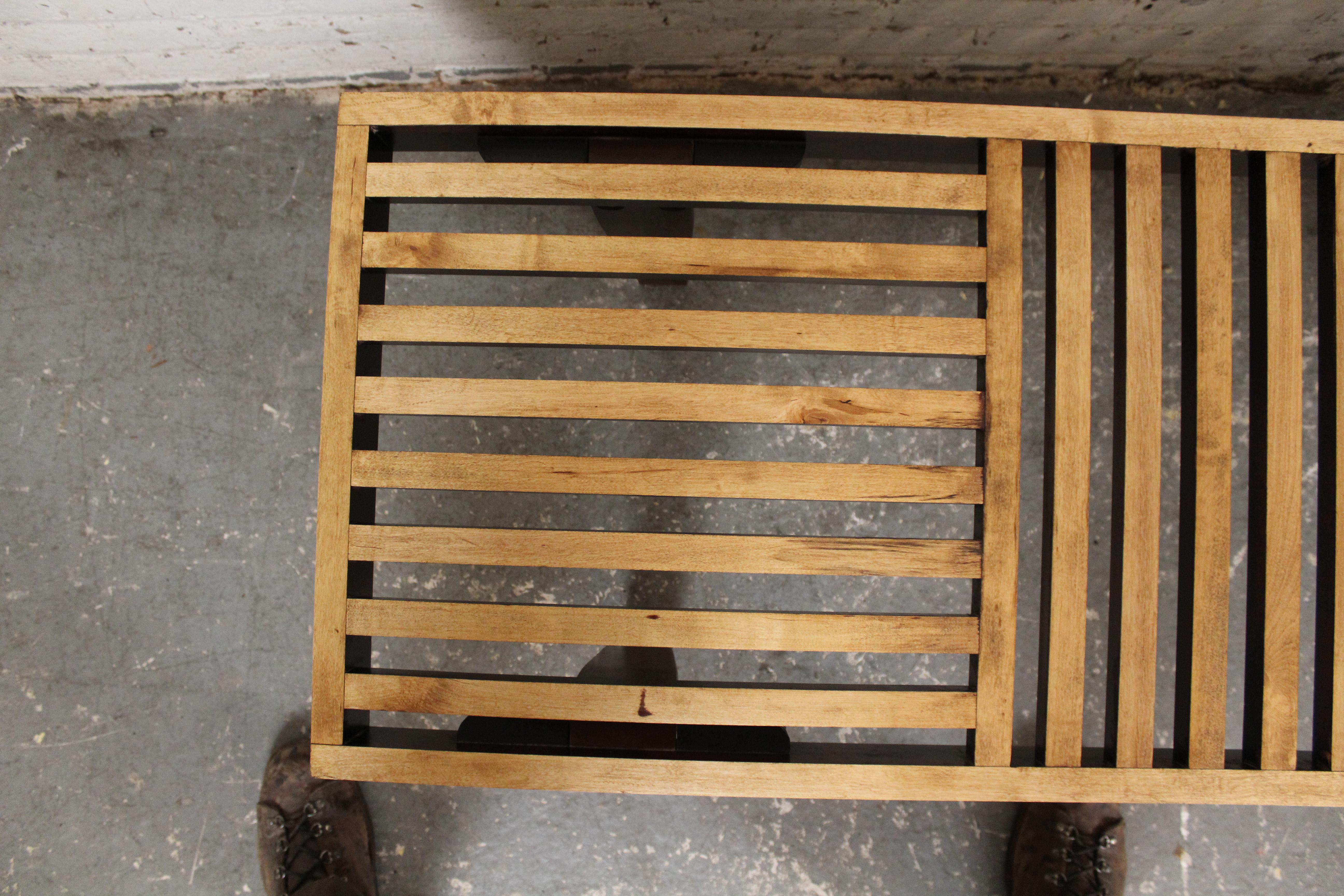 20th Century Vintage George Nelson Style Slat Bench For Sale