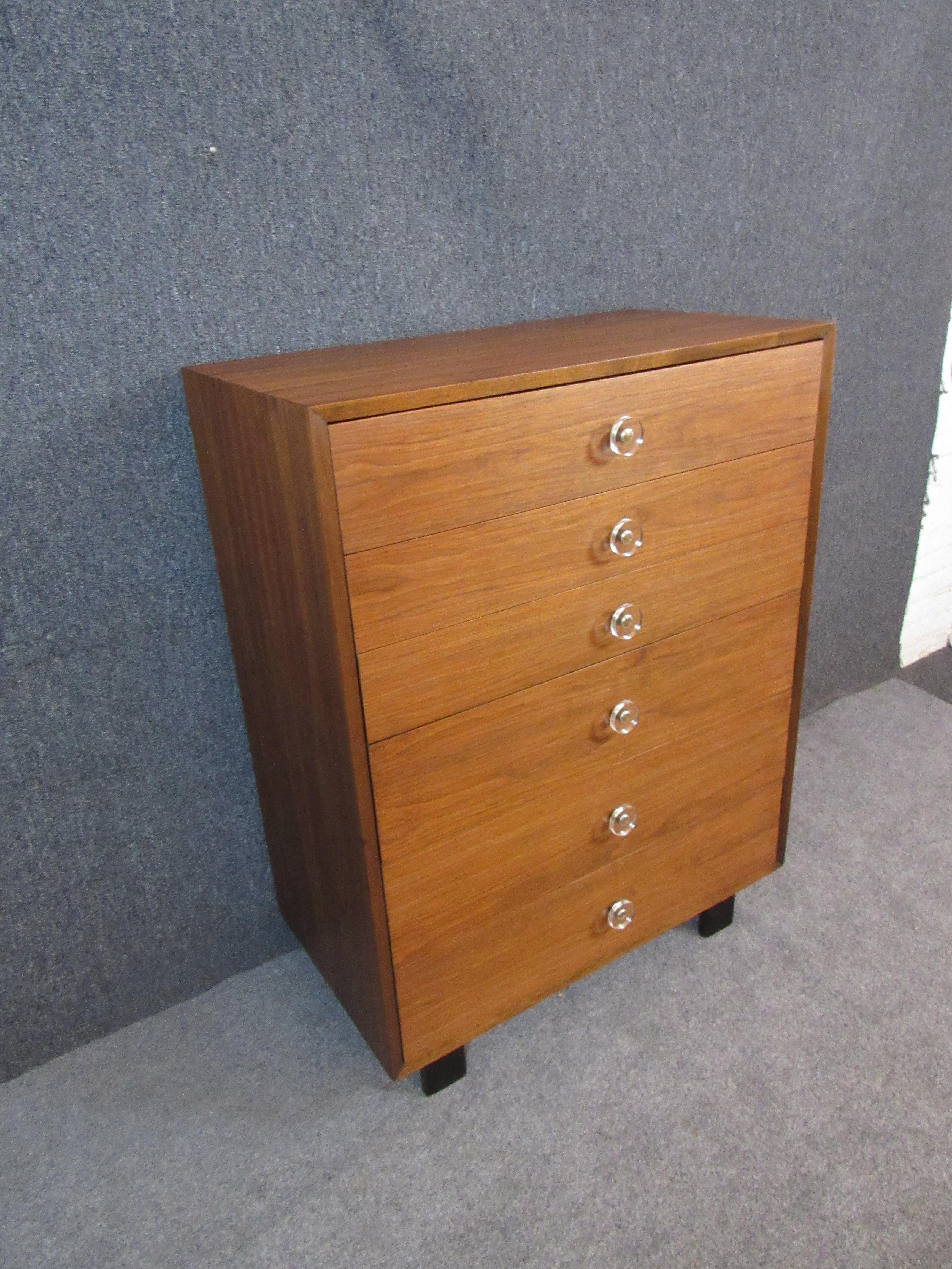 Mid-Century Modern Vintage George Nelson Tall Dresser by Herman Miller For Sale