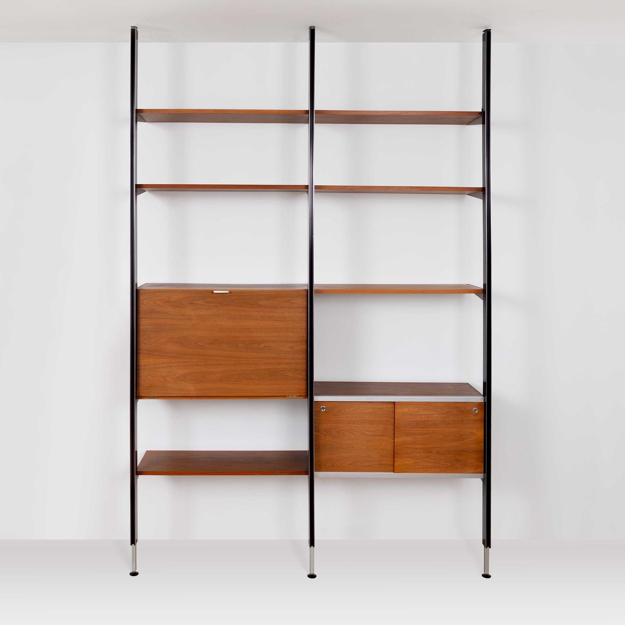 Herman Miller introduced George Nelson’s Comprehensive Storage System (CSS) in 1959 and produced it until 1973. Available in various wood finishes, the CSS could also be customized to fit customers' needs, thanks to its modular units that included