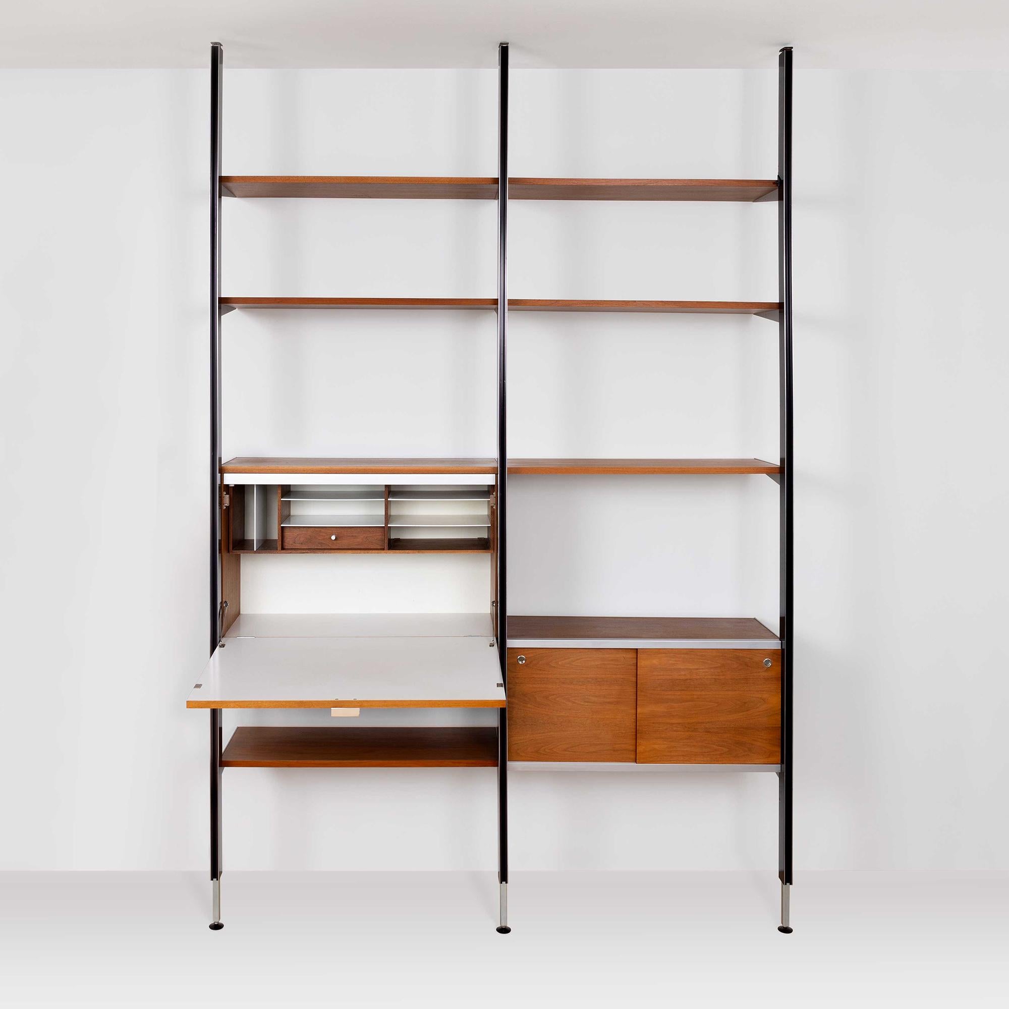 Mid-Century Modern George Nelson CSS Book Shelf Wall Unit with Desk Herman Miller Circa 1955 For Sale