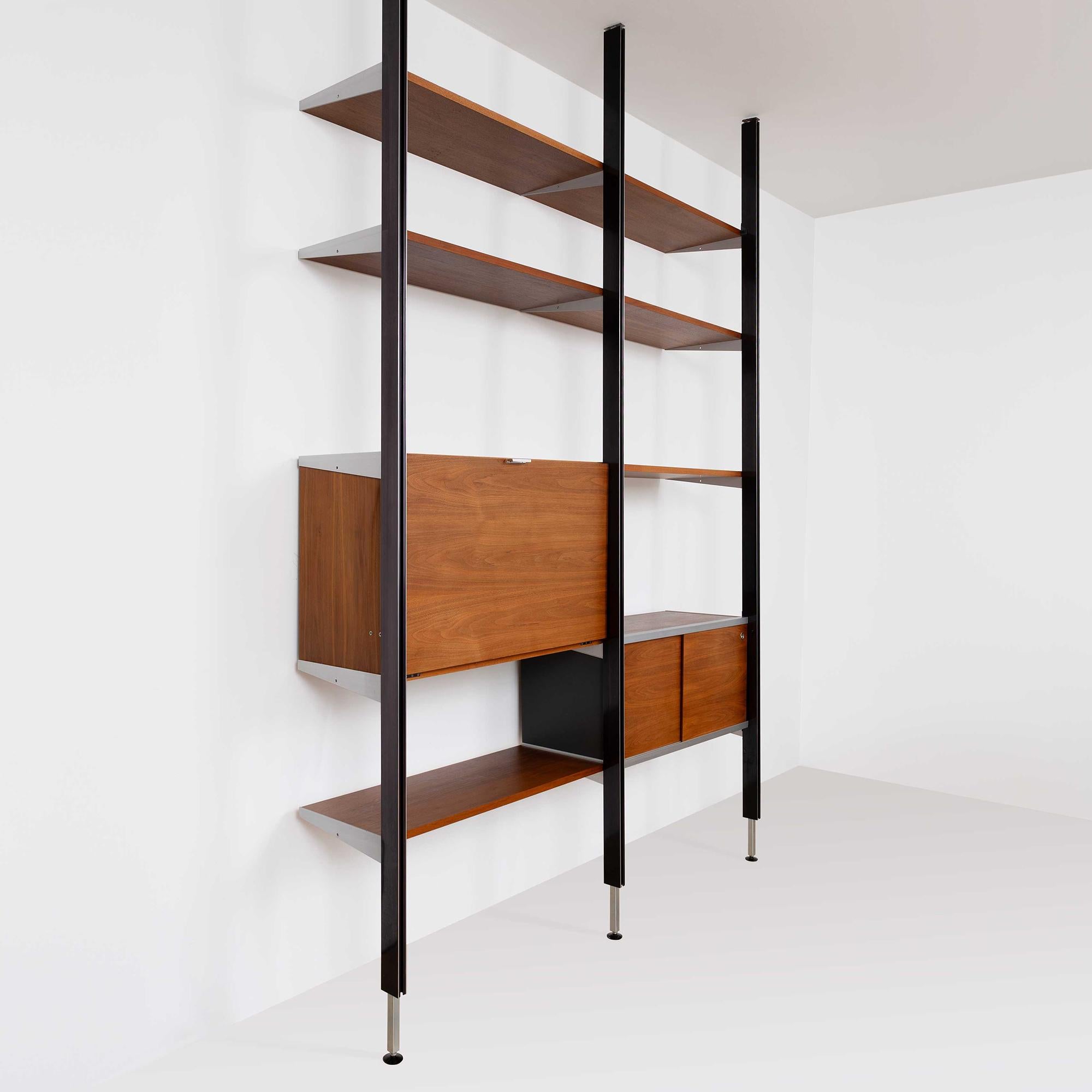 20th Century George Nelson CSS Book Shelf Wall Unit with Desk Herman Miller Circa 1955 For Sale