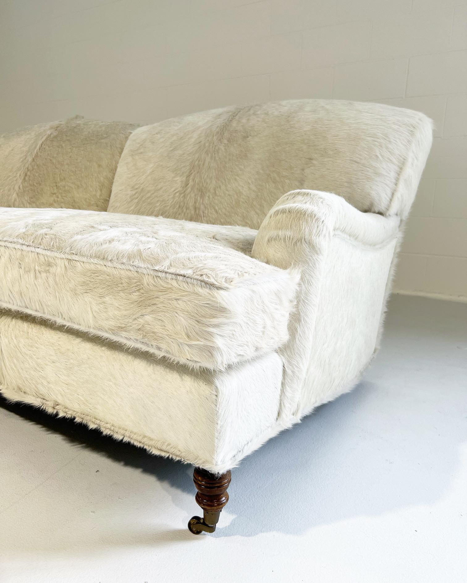 ON HOLD Vintage George Smith Signature Sofa Restored in Brazilian Cowhides For Sale 5