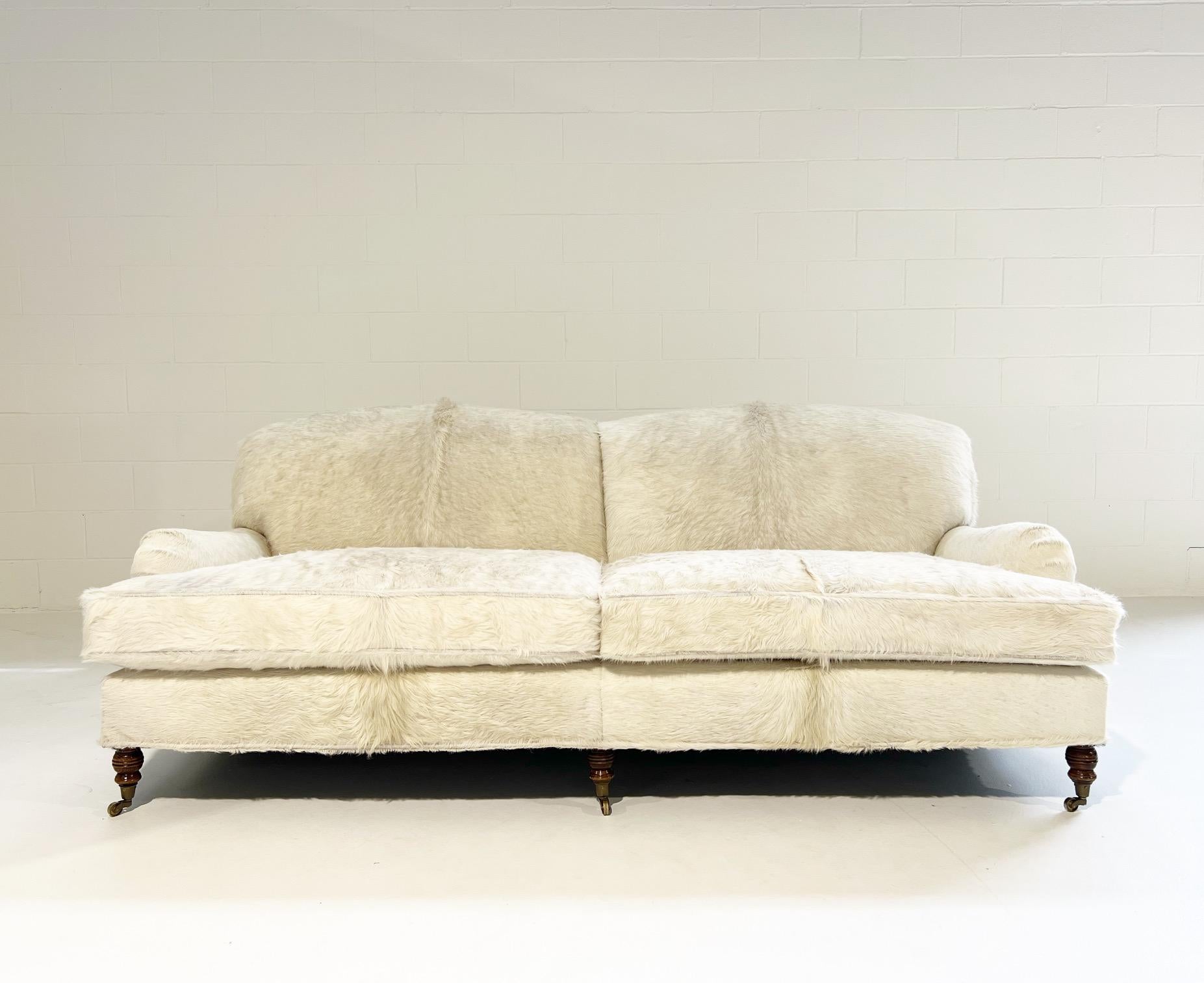 ON HOLD Vintage George Smith Signature Sofa Restored in Brazilian Cowhides For Sale 8