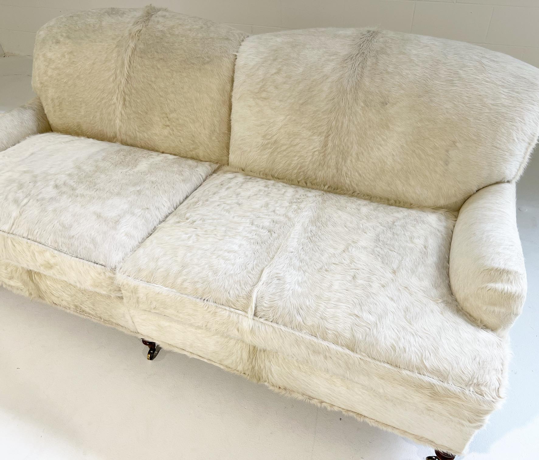 20th Century ON HOLD Vintage George Smith Signature Sofa Restored in Brazilian Cowhides For Sale