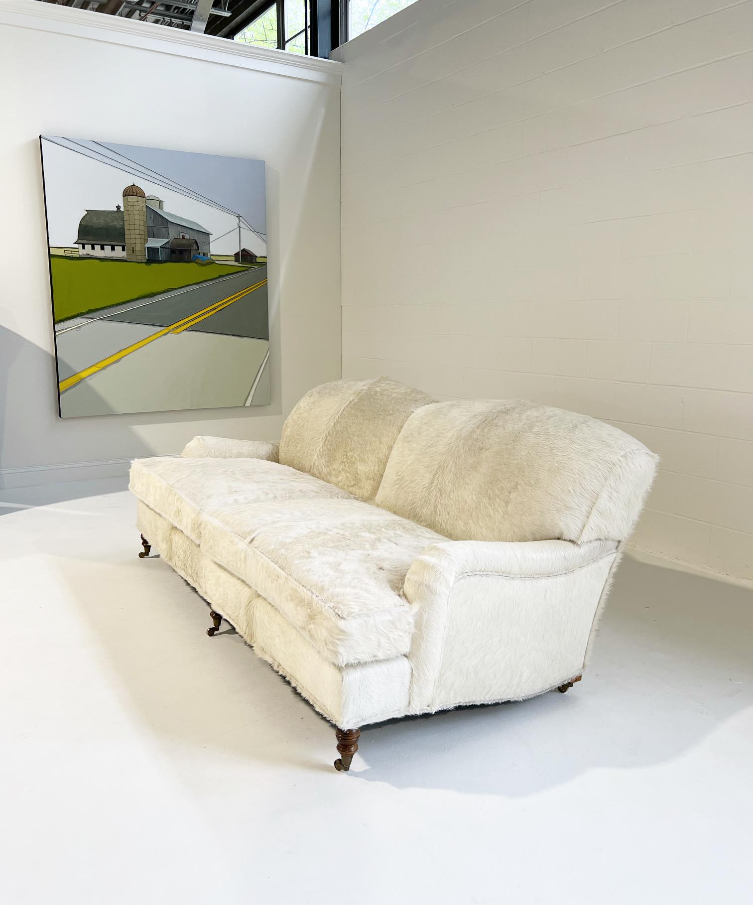 ON HOLD Vintage George Smith Signature Sofa Restored in Brazilian Cowhides 1