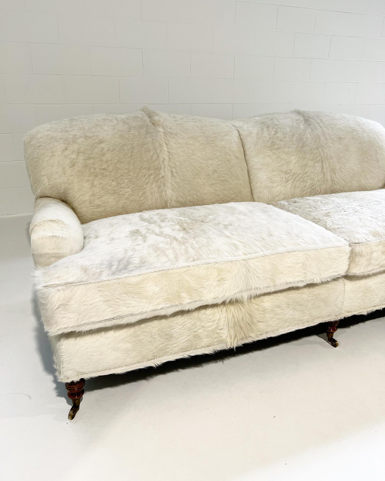 ON HOLD Vintage George Smith Signature Sofa Restored in Brazilian Cowhides For Sale 2
