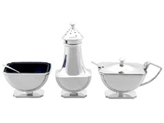 Vintage George VI Art Deco Sterling Silver Condiment Set (1948)