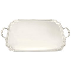 Vintage George VI Art Deco Style 1946 Sterling Silver Tea Tray