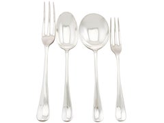 Vintage George VI English Sterling Silver Canteen of Cutlery for Eight Persons