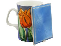 Sterling Silber und Emaille Zigarettenetui