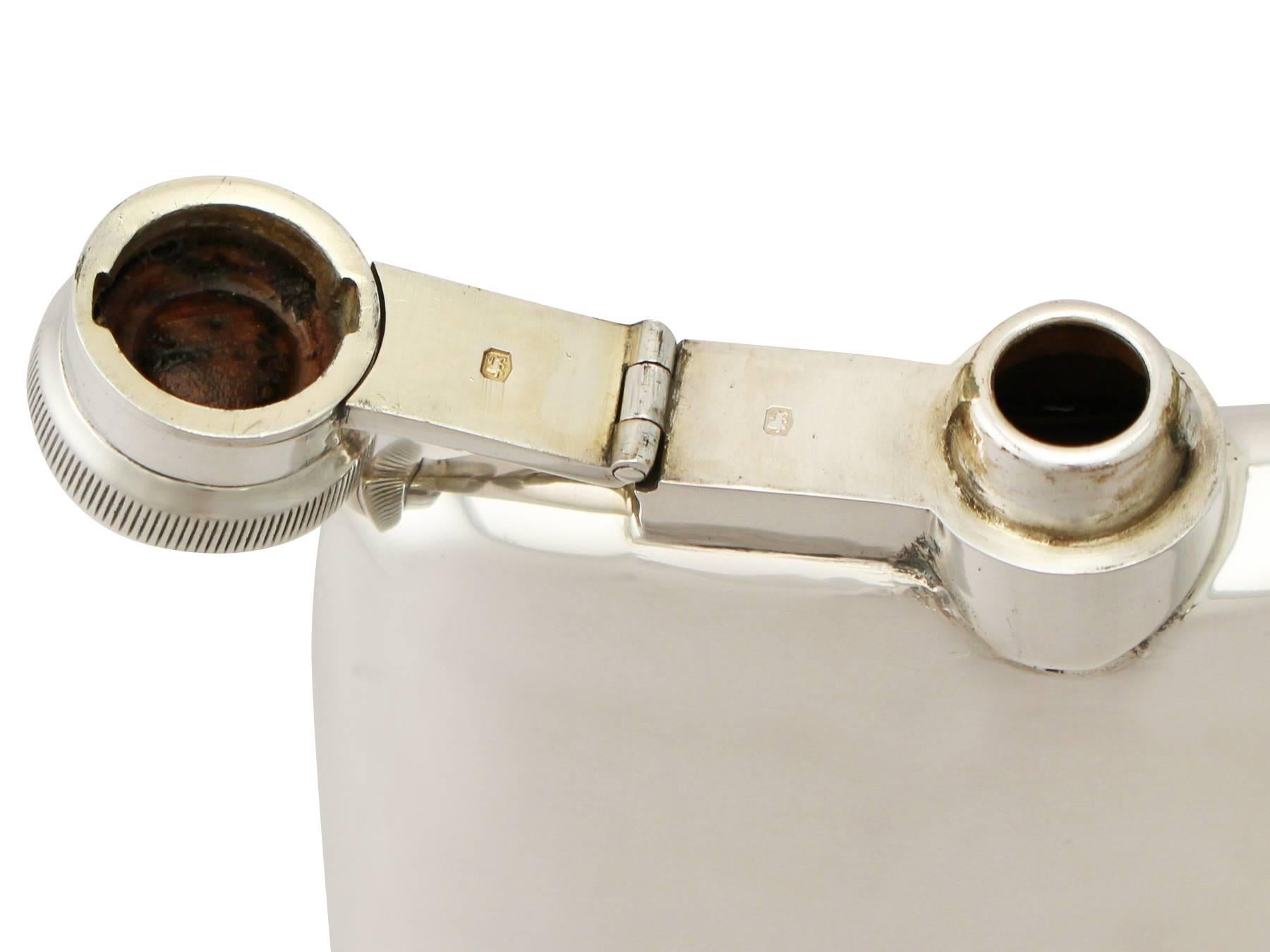 Mid-20th Century Vintage George VI Sterling Silver Hip Flask