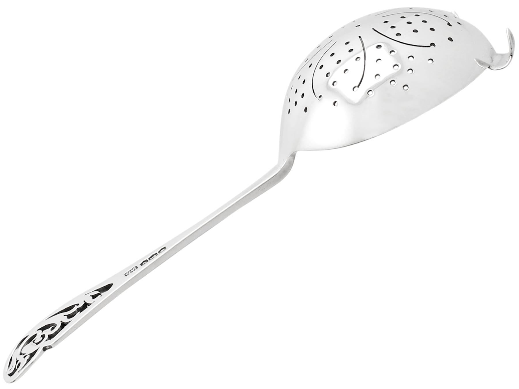 English 20th Century George VI Sterling Silver Tea Strainer For Sale