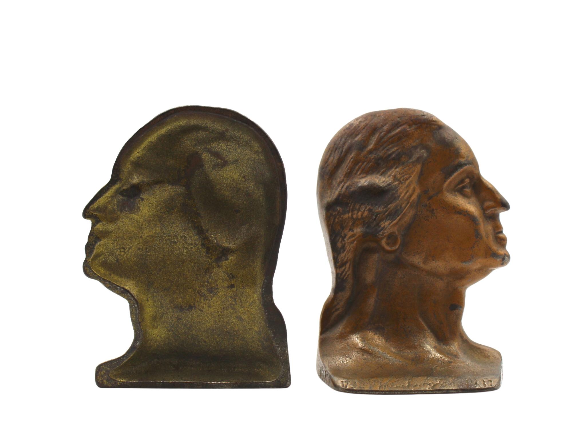 Federal Vintage George Washington Bicentennial Bust Bookends, Circa 1932