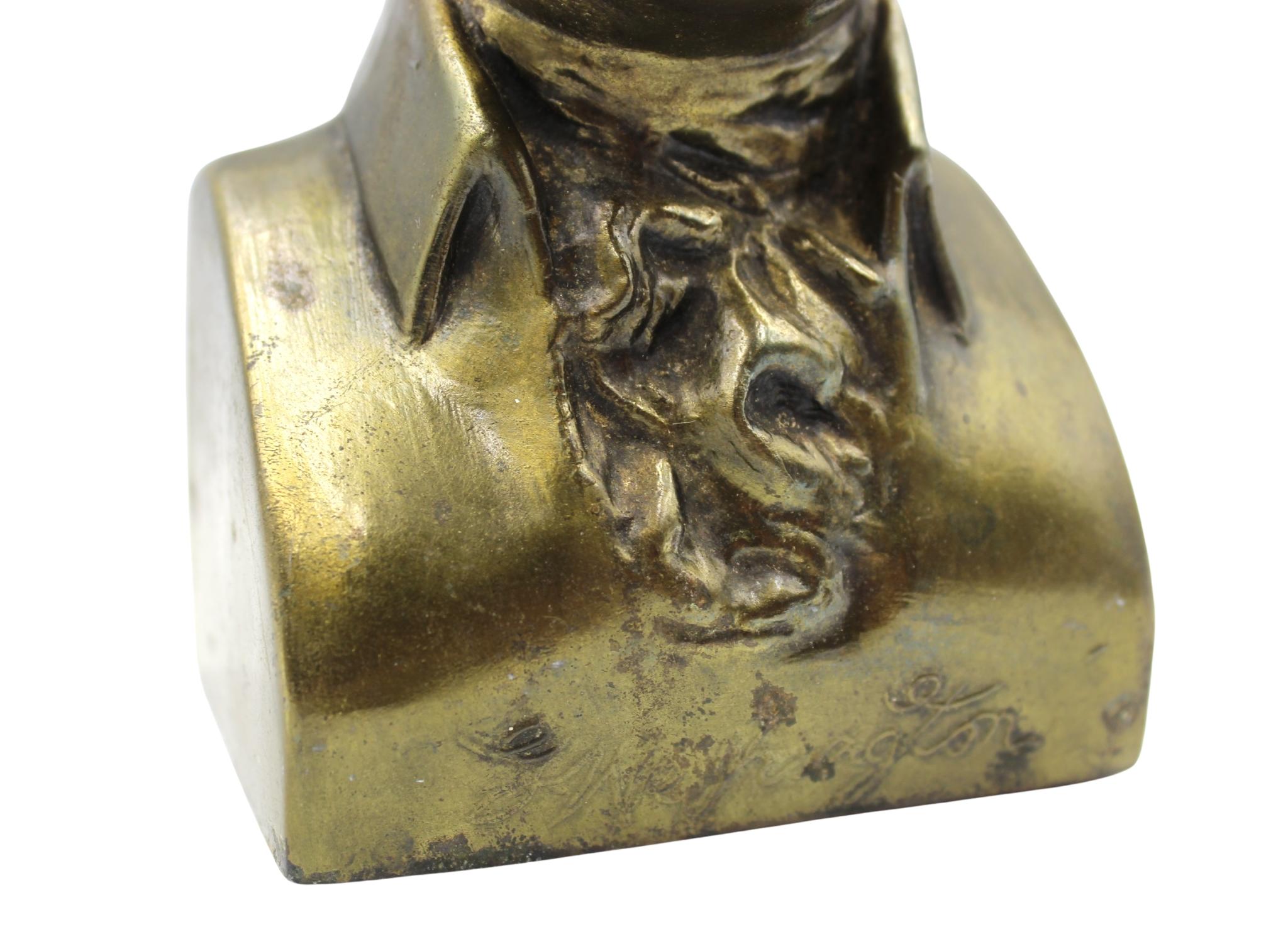 Serre-livres vintage en bronze en forme de buste de Georges Washington Bon état - En vente à Colorado Springs, CO